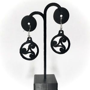 3D Printed Custom Made Triskelion Earrings